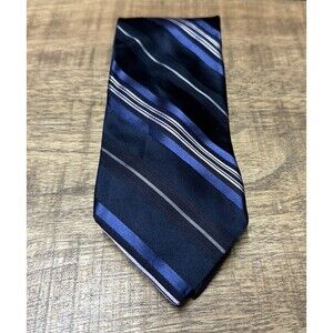 Michael Kors Men blues purple striped necktie 100% silk